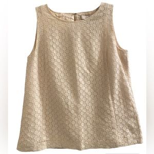 LOFT Cream Sleeveless Top Size Small